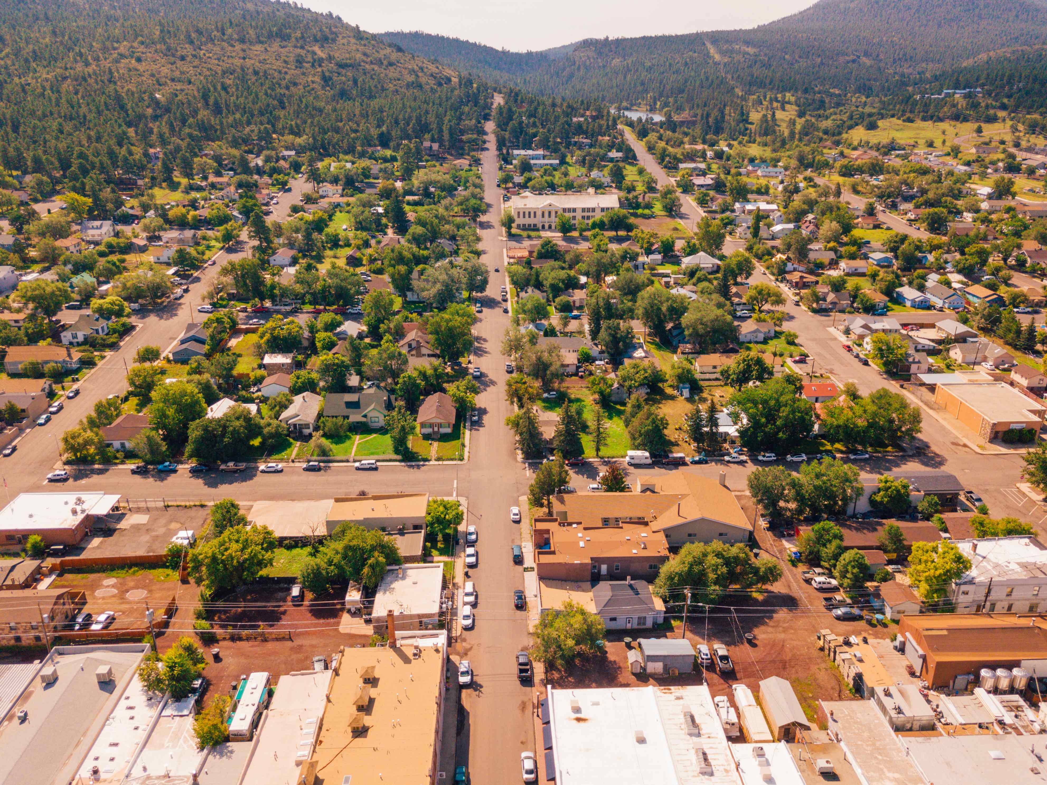 Aerial view of a town, representing a location for value-add and flipping opportunities